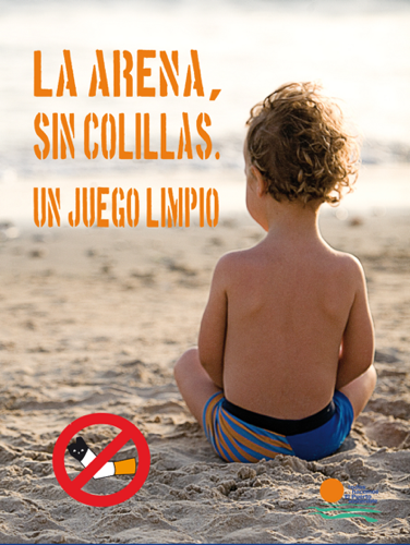 cartel de campaña La arena sin colillas